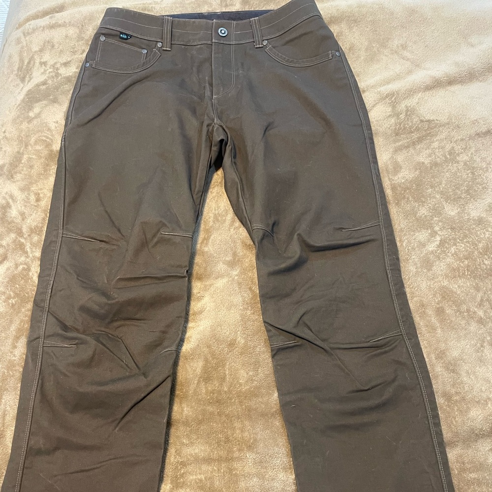 Kuhl Rydr Pants Size 33x30 Full Fit  Dark Moss Pants VTG Patina Dye NWOT